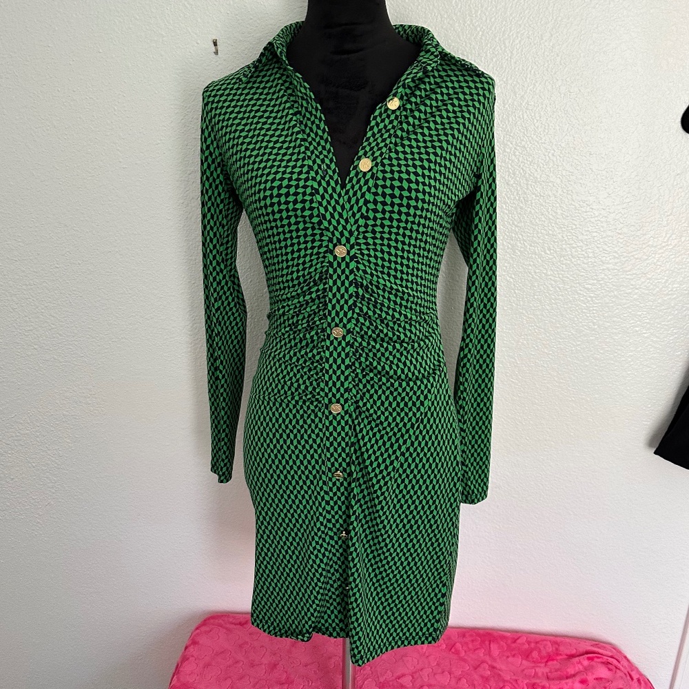 Michael Kors button up Rusched dress